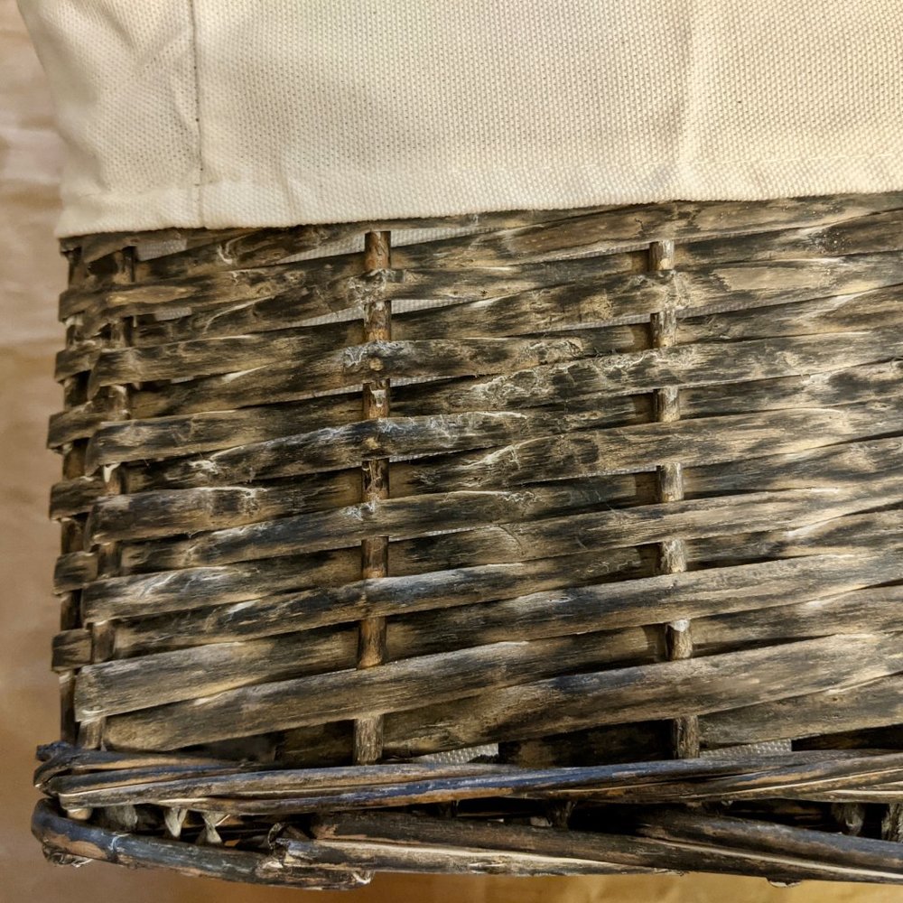 Lined NWOT Divided Wicker Organizer Basket (Grey) - Picture 15 of 15